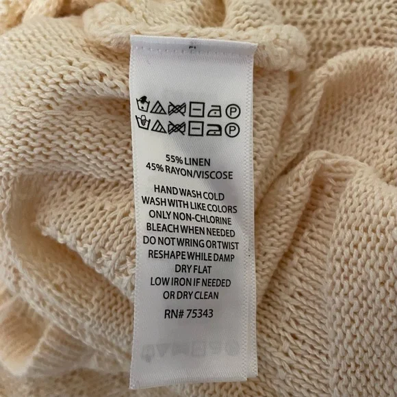 Joie Cardigan Sweater Women's Large Yellow Open Front Textured Linen Blend NWT - Picture 9 of 9